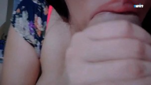 Stepmom cums on stepson’s cock, real homemade sex.