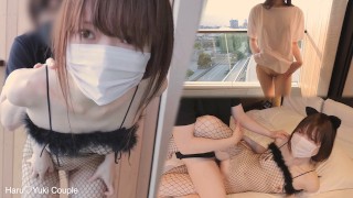 20 years old college girl gets excited by the first exposure SEX
