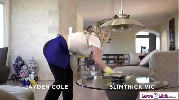 Busty lesbian cleaners licking shaved pussy on clients bed