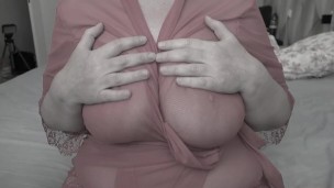 I apply cream to my big, saggy, natural, soft tits.