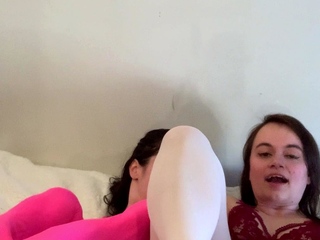 Masturbating babe playing with toys