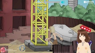 Fuckerman Breaking Ball #1 – Anal fucking the busty crane girl – Jazziuu – Gameplay