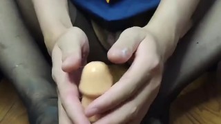 穿黑丝皮鞋JK水手服伪娘足交练习