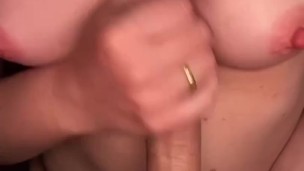 POV – Married MILF forgot to take off wedding ring before cheating and giving sloppy blowjob