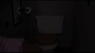 Check out the face on the lovely brunette Adriana Kelly, as she’s sitting on the toilet at…