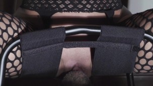 I use the chair to enjoy on his face. Want his tongue in my pussy